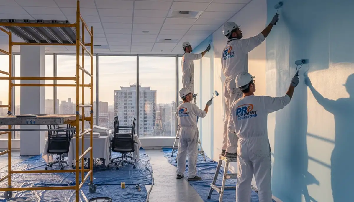 Boston, MA commercial painting crew applying durable coatings for business exteriors