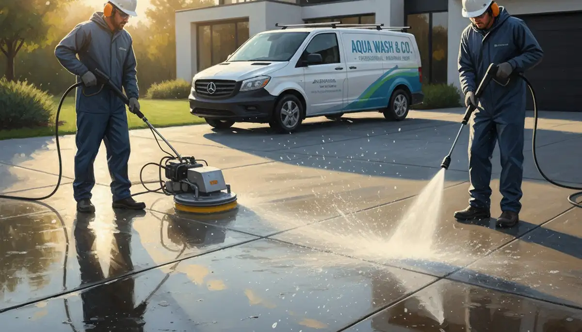 Concrete pressure cleaning service in Boston, MA for driveways, patios, and walkways