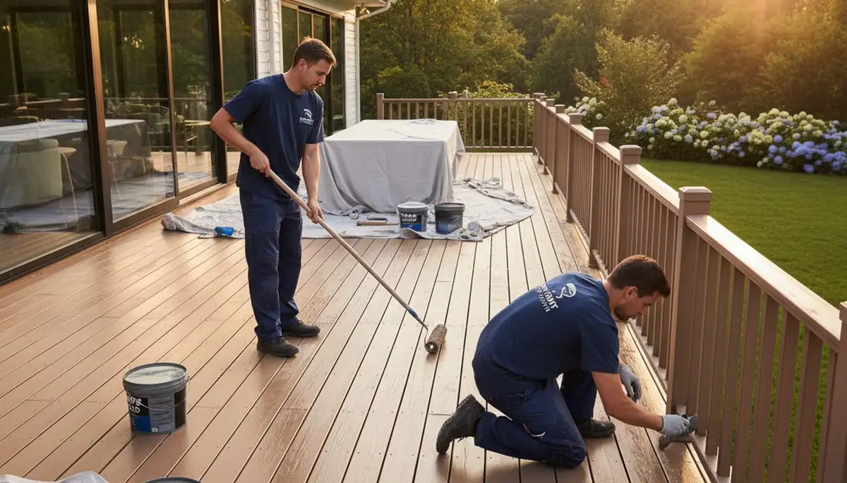 Boston deck painting service for durable wood deck protection in Boston, MA