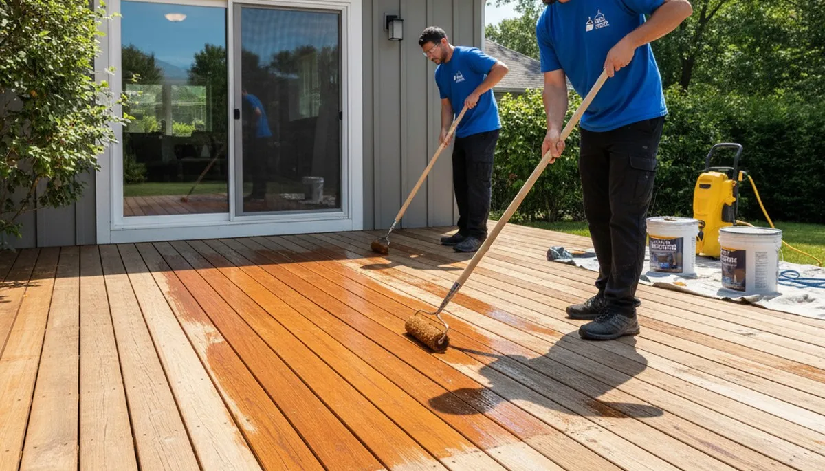 Boston deck sealing service in Boston, MA protects wood from moisture, rot, and UV damage