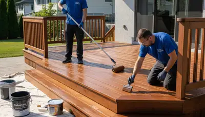 Boston deck staining service in Boston, MA by Boston Paint Pros for wood protection and curb appeal