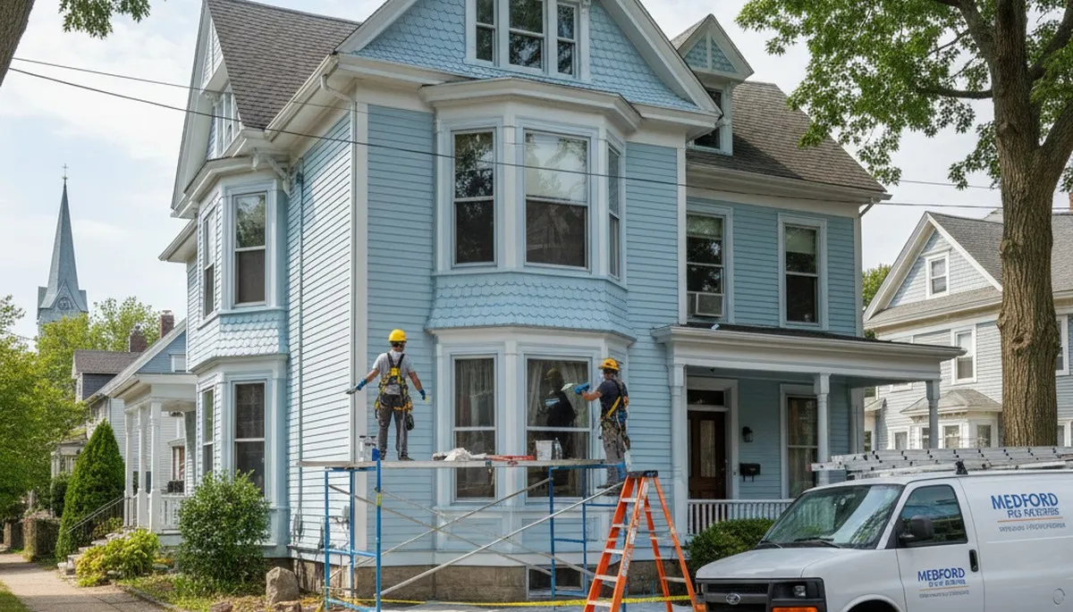 Boston, MA painting contractors refreshing a home exterior for a professional finish