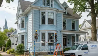 Boston, MA painting contractors refreshing a home exterior for a professional finish