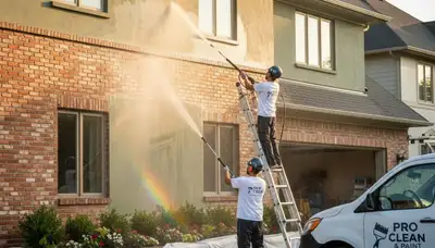 Pressure cleaning service in Boston, MA for siding, brick, concrete, and driveways to remove grime