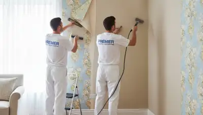 Boston, MA wallpaper removal service by Boston Paint Pros preparing walls for painting